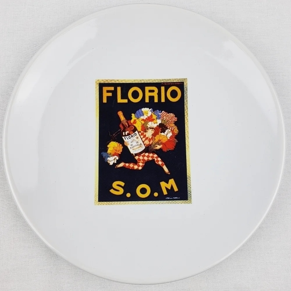 Pottery Barn Rare 2002 Vintage Movie Poster Liquor Salad Dessert Plates 4 Set #1